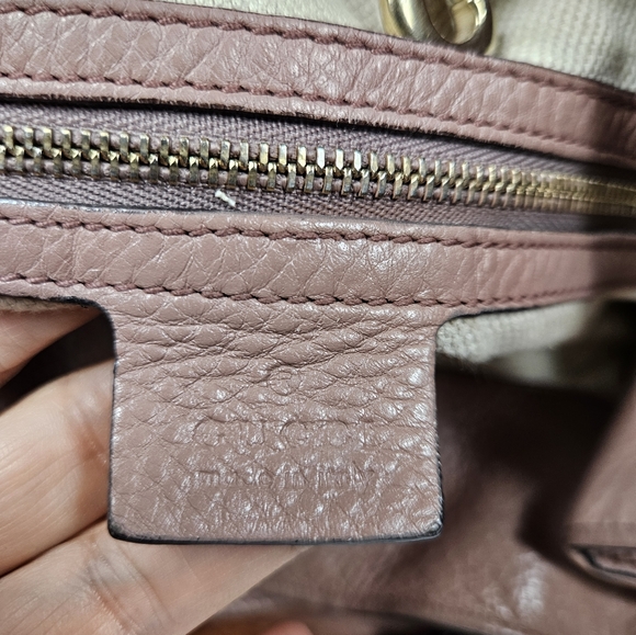 Auth Gucci Soho Medium Bag Large GG Pink Bag 308982 Light Blush Pink - Picture 12 of 15